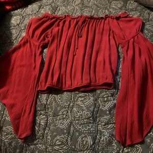 Charlotte Russe Red Off-Shoulder Blouse